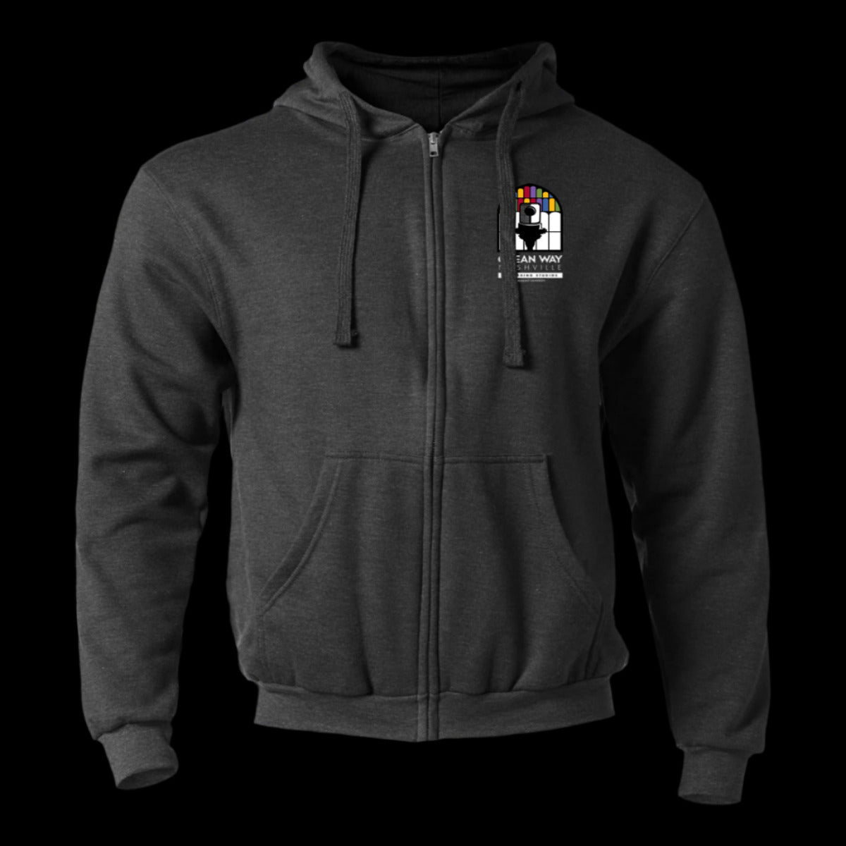 Ocean Way Black Zip Front Hoodie